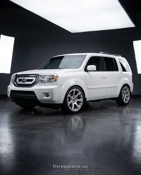 2011 Honda Pilot EX with Heritage Wheel Kokoro MonoC 5x120 18x8.5+35 Silver wheels