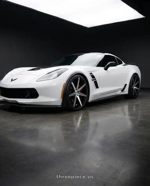 2019 Chevrolet Corvette Grand Sport with RAVETTI M7 5X120 20x10 +45 BLACK MACHINED wheels