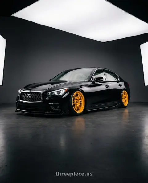 2024 INFINITI Q50 with Enkei RPF1 5x114.3 18x8.5 +30 F1 Yellow wheels
