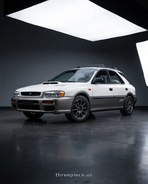 1997 Subaru Impreza Outback with Enkei PX-10 5x100 16x7+45 Matte Gunmetal wheels