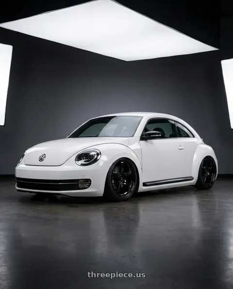 2016 Volkswagen Beetle with Gram Lights 57CR 5x112 19x8.5+45 Glossy Black wheels