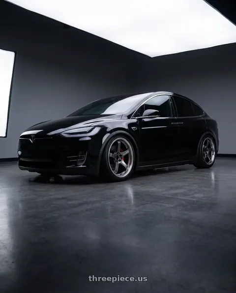 2016 Tesla Model X with Advan Racing GT BEYOND 5x120 20x10.5 +34 MACHINING & HYPER PLATINUM BLACK wheels