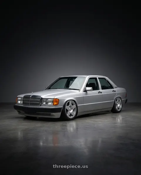 1992 Mercedes-Benz 190E with fifteen52 Tarmac 5x112 17X7.5 +40 SPEED SILVER (GLOSS SILVER) wheels
