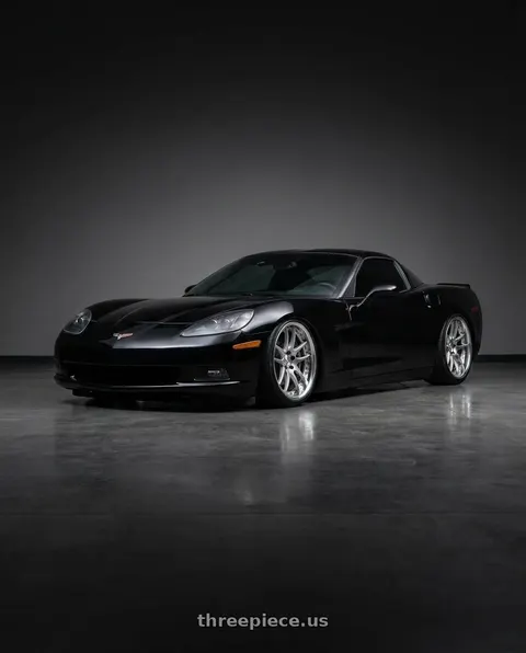2007 Chevrolet Corvette with Work Emotion Cr 3P 5x120.65 20x10+63 L Disk Burning Silver wheels
