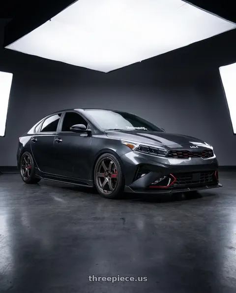 2023 Kia Forte GT with Volk Racing TE37 Saga SL 5x114.3 18x8.5+45 Pressed Graphite wheels