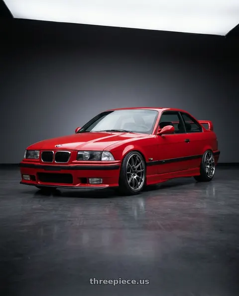1996 BMW M3 with Advan Racing RZII 5x120 18x8.5 +35 RACING HYPER BLACK & RING wheels