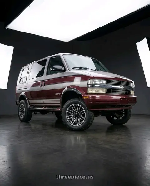 1996 Chevrolet Astro with Vision ATV 112 Assault 4x110 14x7+2 Gunmetal Machined Face wheels