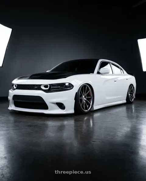 2021 Dodge Charger Scat Pack with Work Wheels VS-KF 5x114.3 20x12+78 Brilliant Silver Black A Disk FULL REVERSE wheels