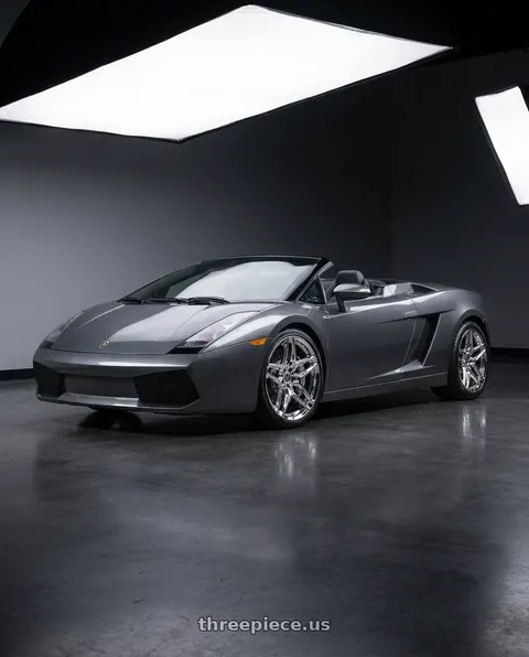 2007 Lamborghini Gallardo with HERITAGE WHEEL EBISU MONOC 5x112 19x8.5 +35 CHROME wheels