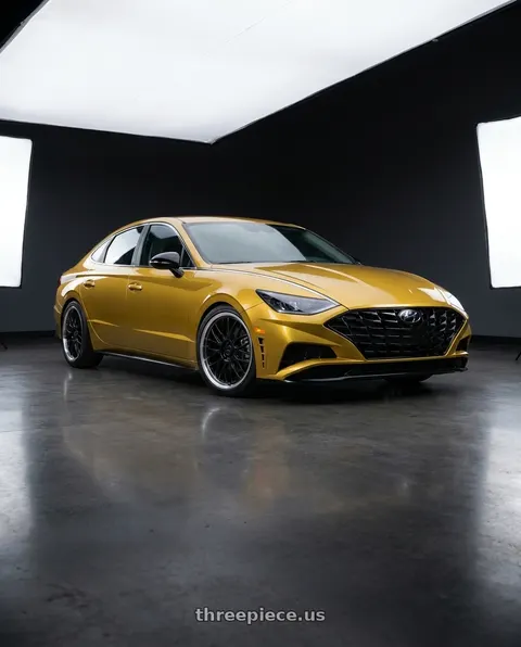 2021 Hyundai Sonata SEL Plus with Petrol P4C 5X114.3 19X8 +40 GLOSS BLACK W/ MACHINED CUT LIP wheels