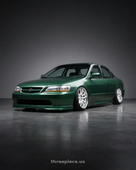 1999 Honda Accord with Work Cr 2P 4x100 17x10.0 +12 Gloss White wheels
