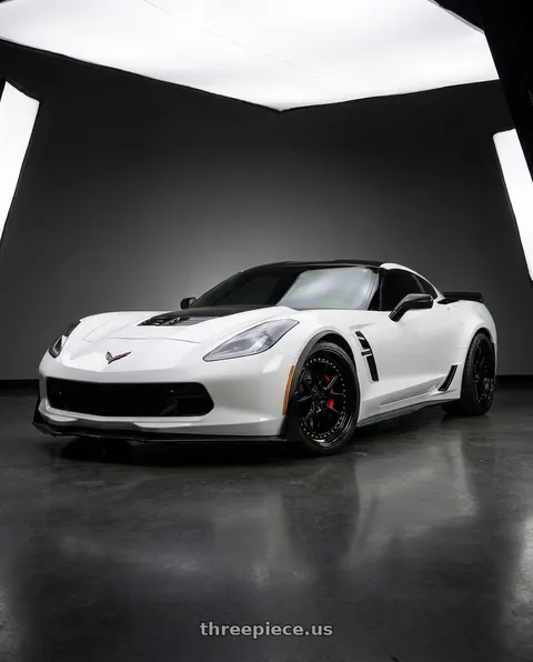 2019 Chevrolet Corvette Grand Sport with Aodhan DS08 5X120 19x8.5+35 Gloss Black W /Gold Rivets wheels