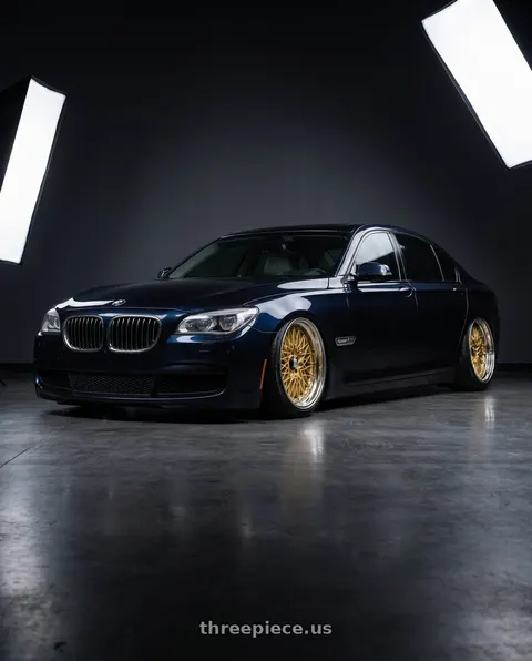 2015 BMW 750i with SSR Formula MESH 5x100 19X11.5+0 HP Disk Fm Gold wheels