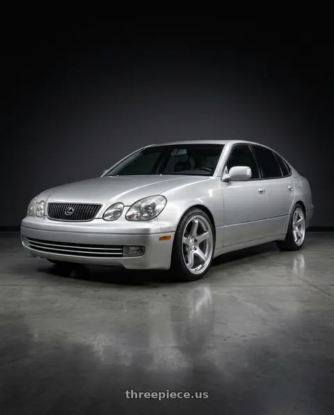 2001 Lexus GS300 with KATANA RACING HR05 5x114.3 18x9.5 +38 Hyper Silver wheels
