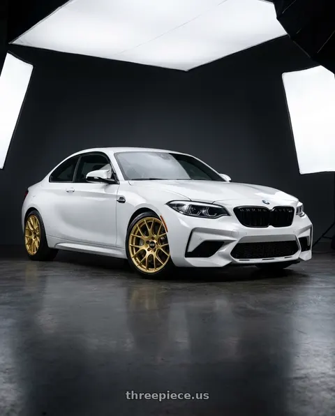 2019 BMW M2 Competition with BBS RE-V7 5x120 19x9.5 +25 Gold wheels