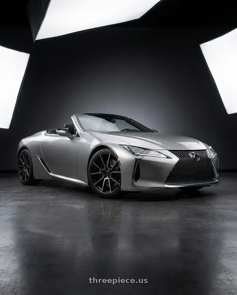 2021 Lexus LC500 with TSW CHRONO 5X120 21X9 +25 MATTE BLACK W/ MACHINE FACE & DARK TINT wheels