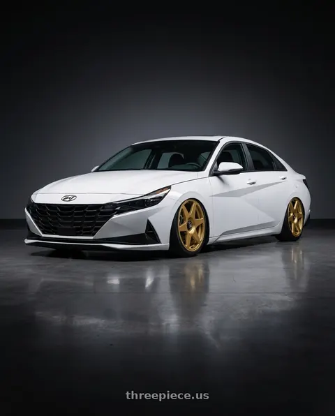 2024 Hyundai Elantra N with fifteen52 TARMAC EVO 5x114.3 / 5x120 19x8.5 +35 GOLD (GLOSS GOLD) wheels