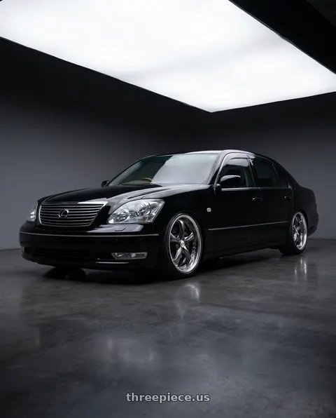 2022 Lexus LS430 Facelift Black with Work Wheels VS-KF 5X114.3 19x9+15 Brilliant Silver Black A Disk FULL REVERSE wheels