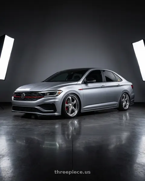 2020 Volkswagen Jetta with Work Wheels VS-KF 5x114.3 18x9.5+1 Light Grey Silver R Disk FULL REVERSE wheels