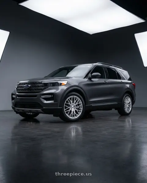 2026 Ford Explorer Active 100A with TSW MALLORY 5X114.3 18X8 +40 SILVER W/ MIRROR CUT FACE wheels