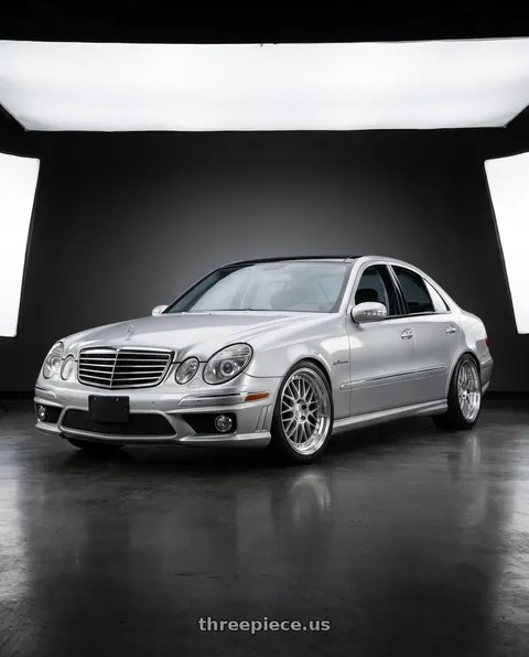 2006 Mercedes-Benz E55 AMG with Aodhan AH02 5x114.3 19x9.5+22 Silver w/ Machined Lip wheels