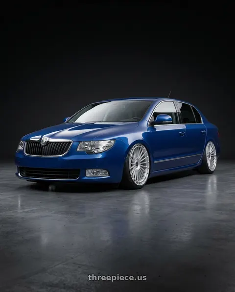 2014 skoda superb with MV Forged MVF40 blank 22x9 BLANK Diamond Silver wheels