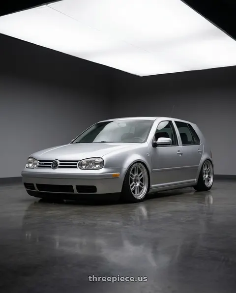 2002 Volkswagen Golf with Enkei RPF1 5x100 17x8+45 Silver wheels