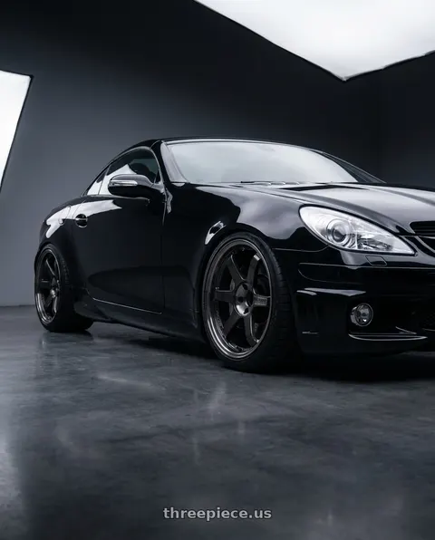 2008 Mercedes-Benz SLK55 AMG with Volk Racing TE37SL 5x114.3 19x10.5+12 Pressed Double Black wheels