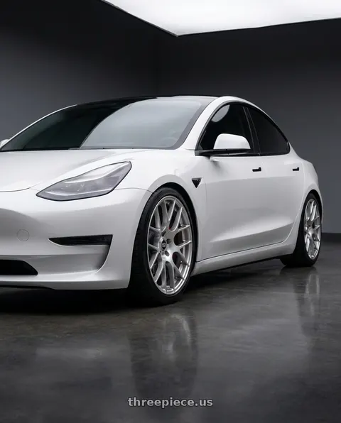 2022 Tesla Model 3 with Enkei Raijin 5x114.3 19x8.5+35 Hyper Silver wheels