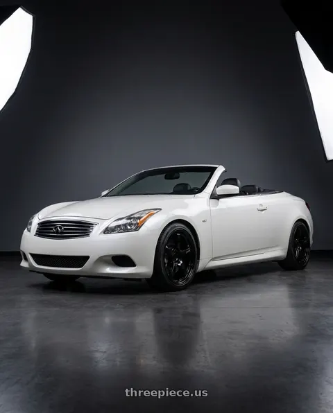 2009 INFINITI G37 with Gram Lights 57CR 5x112 19x9.5+45 Glossy Black wheels
