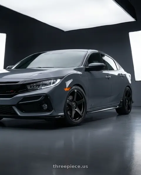 2021 Honda Civic with Enkei Kojin 5x120 18x9.5+35 Matte Black wheels