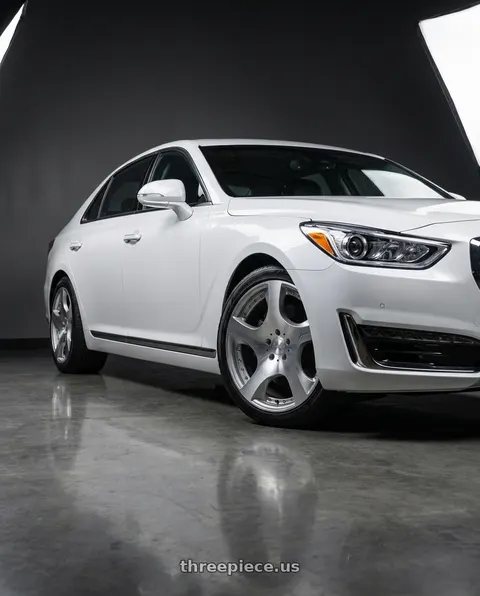 2018 Genesis G90 Ultimate with MRR VP3 5x114.3 20x10.5  +40 Silver Machine Face wheels