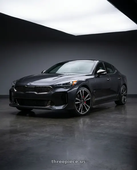 2018 Kia Stinger GT2 with WHITE DIAMOND WD2750 5x114.3 20x9 +35 Black / Machined wheels