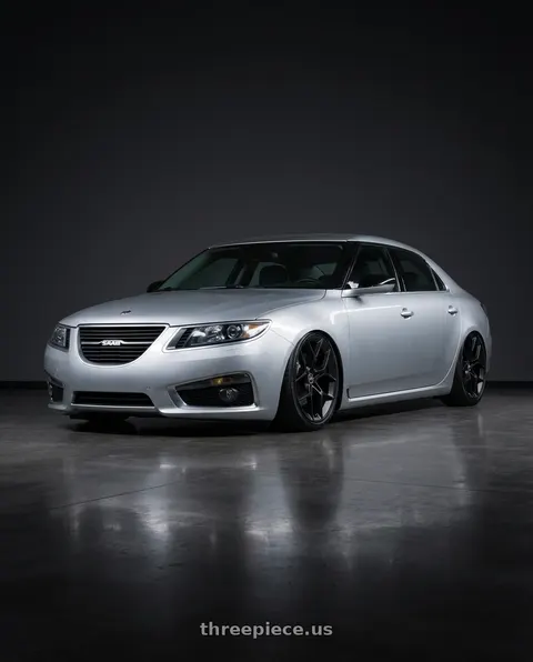 2011 Saab 9-5 Aero with RTR 854SB AERO 5 Mustang 5x114.3 20x8.5 +30 Satin Black wheels