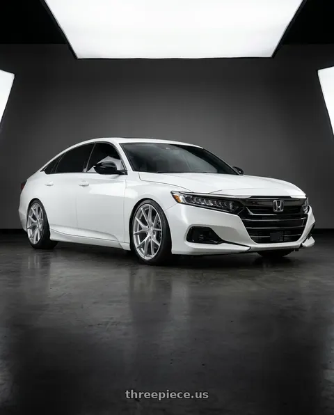 2022 Honda Accord with Aodhan AFF7 5x114.3 18x9.5+35 Gloss Silver Machined Face wheels