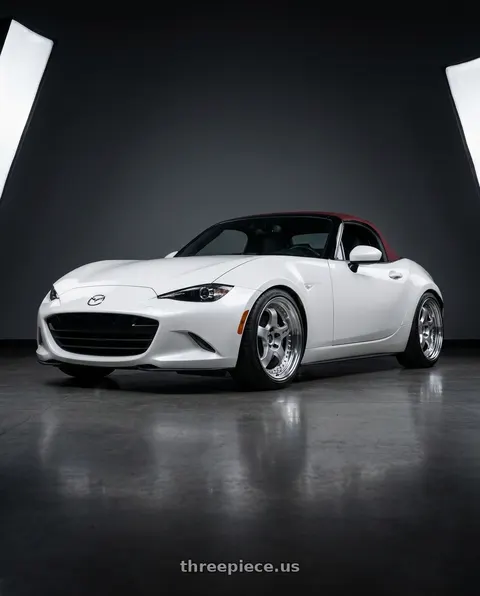 2020 Mazda MX-5 Miata with Work Meister S1 3P 4x100 17x8+3 A Disk Silver wheels