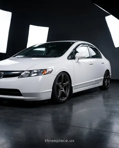 2007 Honda Civic with Work Emotion T5r 5x114.3 17x8 +35 Matte Graphite wheels