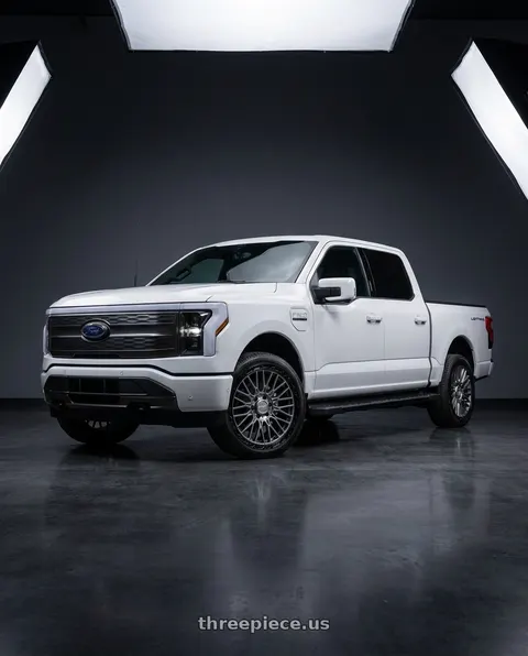 2022 Ford F-150 Lightning with RTX Vice 6x135 22x9 +18 Gloss Gunmetal Black Lip wheels
