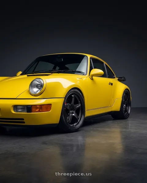 1993 Porsche 911 with Advan Racing GT for PORSCHE 5x130 18x8.5 +50 RACING TITANIUM BLACK wheels