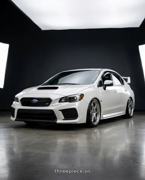 2018 Subaru WRX STI with Gram Lights 57DR 5x114.3 18x9.5+38 Grace Silver wheels