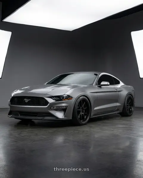 2021 Ford Mustang GT with Rotiform 207 5x114.3 19x9.5 +38 MATTE BLACK wheels