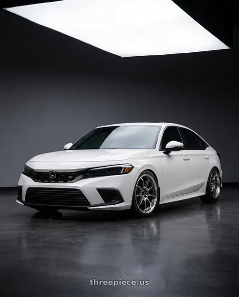2026 Honda Civic Si with Work Emotion D9r 5x100 18x8.5 +32 Gt Silver Rim Cut wheels