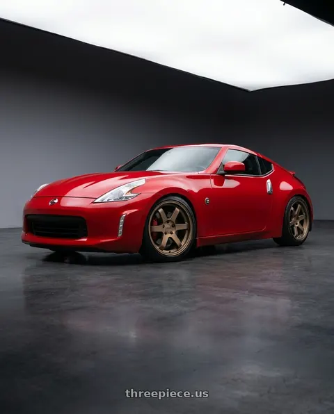 2018 Nissan 370Z with KATANA RACING KR08 5x114.3 18x8 +40 Matte Bronze wheels