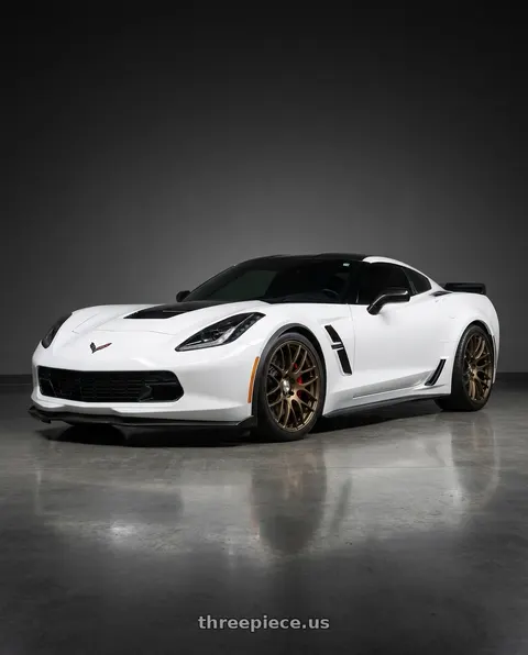 2019 Chevrolet Corvette Grand Sport with Work Emotion m8r 5x120 19x9.5 +38 Matte Bronze wheels