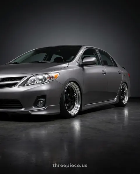 2010 Toyota Corolla with Work Meister S1 3P 5x100 18x8.5+67 A Disk Black wheels