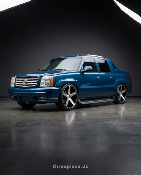 2005 Cadillac Escalade with Status EMPIRE 6X135 26X10 +30 GLOSS BLACK W/ MACHINED FACE wheels