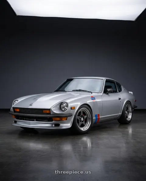 1974 Nissan 260Z with Work Meister Cr01 4x114.3 16x8+-6 O Disk Matte Gunmetal wheels