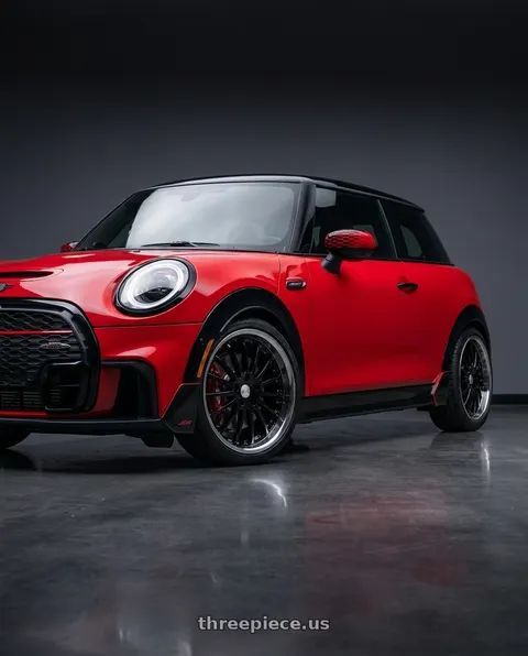 2024 Mini Cooper John Cooper Works with Coventry WHITLEY 5X108 18X8.5 +42 GLOSS BLACK W/ MIRROR CUT LIP wheels