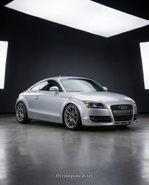 2008 Audi TT with Konig Heliogram 5X112 18x9.5+35 Titanium Metallic Knurled Bead Flow Formed wheels