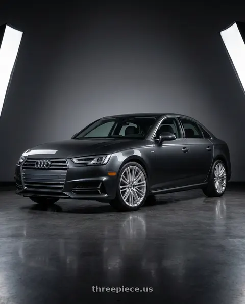 2017 Audi A4 with F1R FS3 5x112 19x8.5 +35 Machine Silver wheels